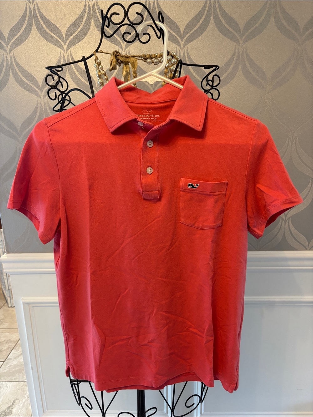 Vineyard Vines Salmon Kids Polo with Pocket